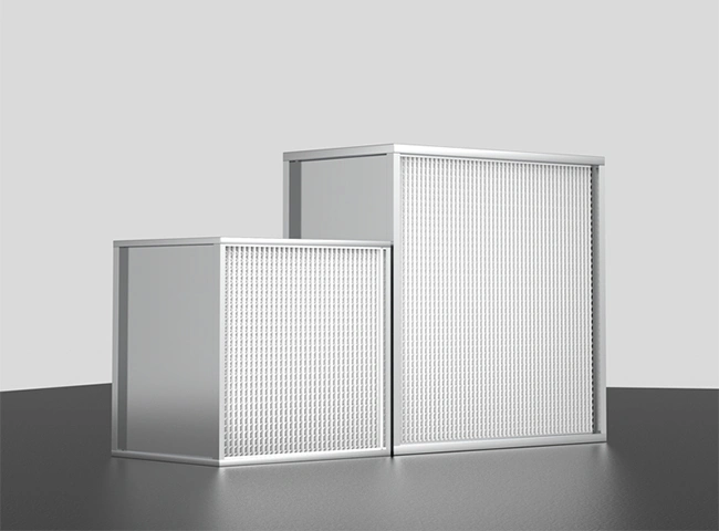 High efficiency filter with partition
